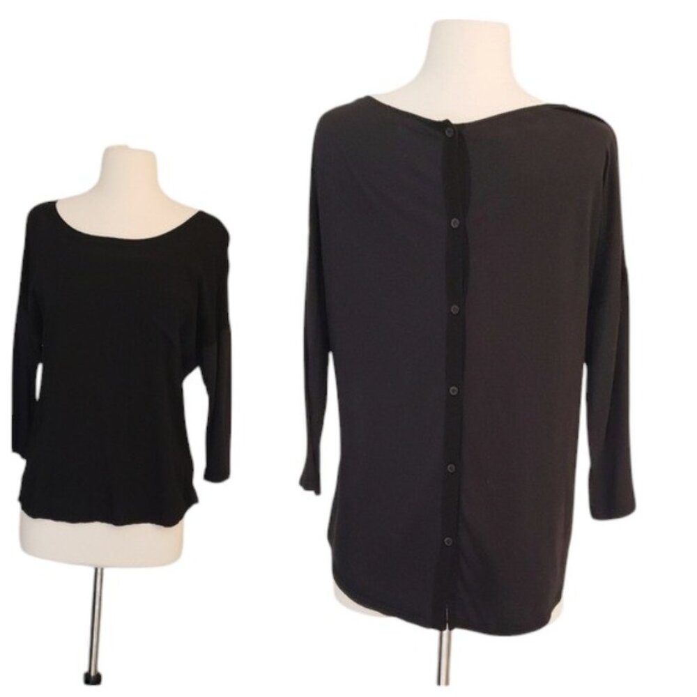 Splendid Two Tone Button Back Top